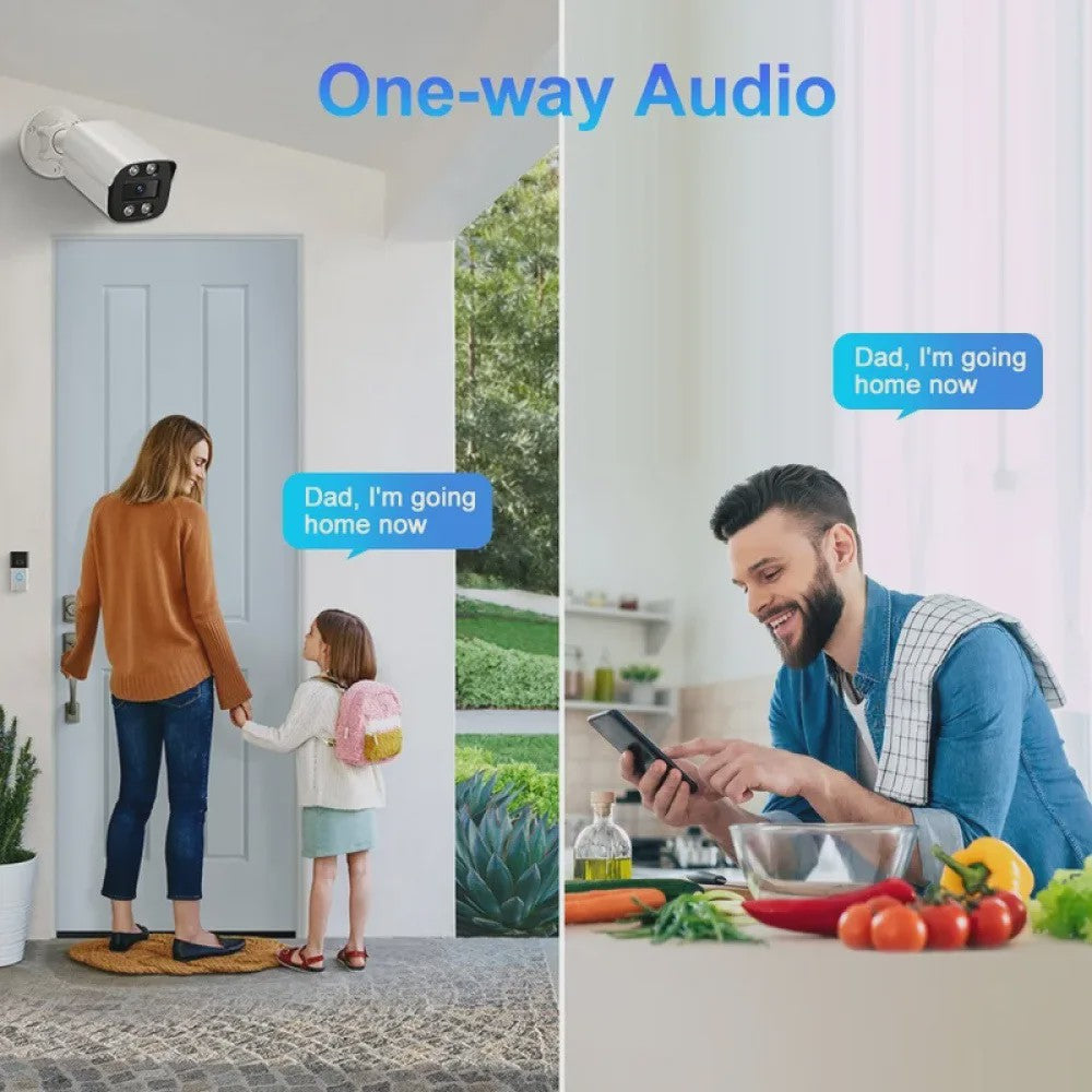 4K 8MP Outdoor IP Camera met AI Humanoid Detectie, Audio & Brede Hoek
