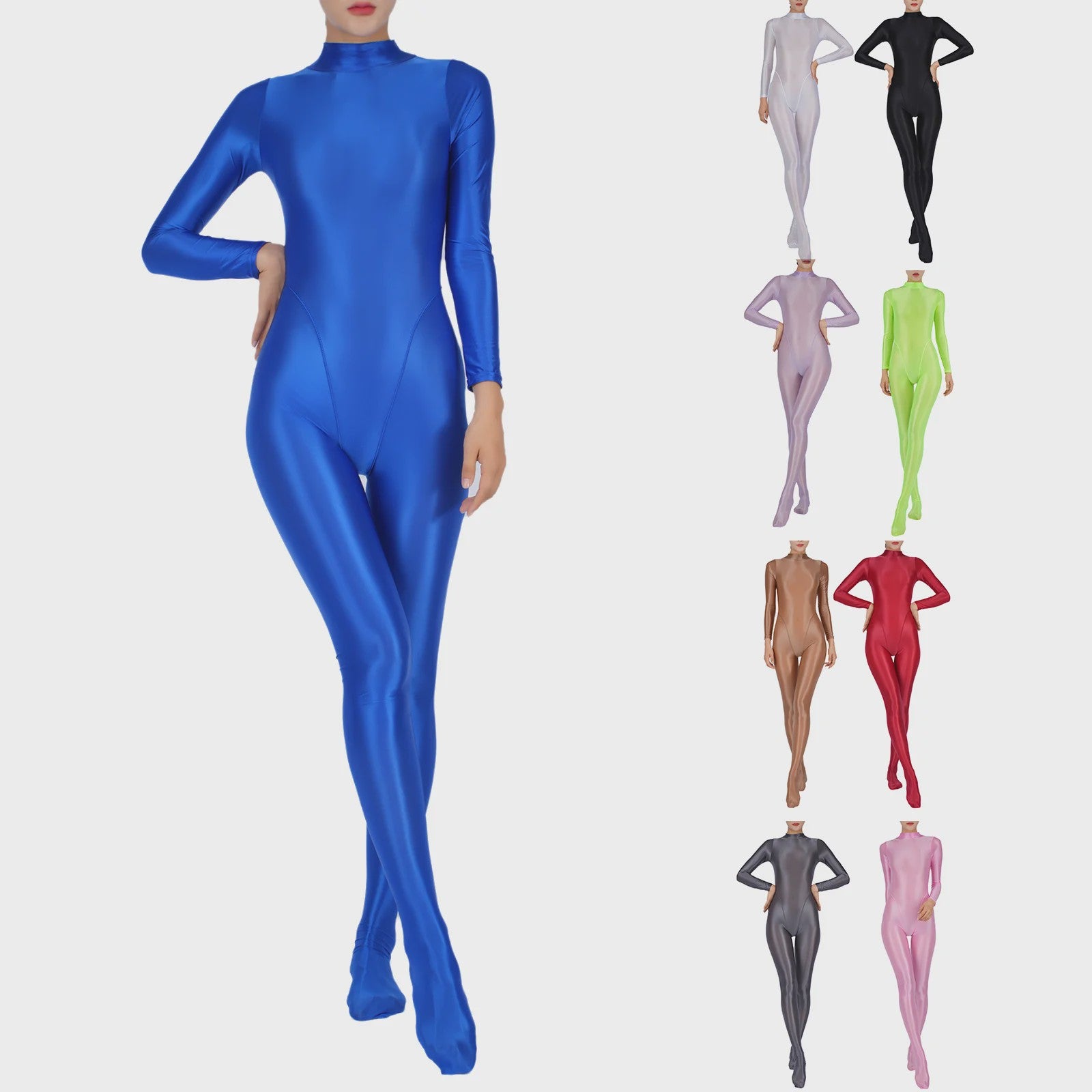 Dames Full Body Jumpsuit met Voetjes - Lange Mouwen, Strakke Sport Bodysuit voor Yoga & Gym