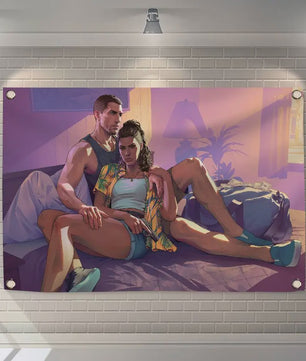 Grand Theft Auto VI Banner - 150x200cm of 60x90cm - Decoratie voor Feest, Camping & Outdoor