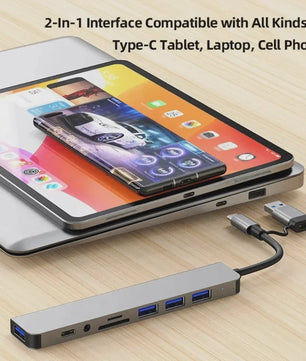 USB C Hub met 5Gbps USB 3.0, SD/TF Kaartlezer & Audio - Docking Station voor Laptops