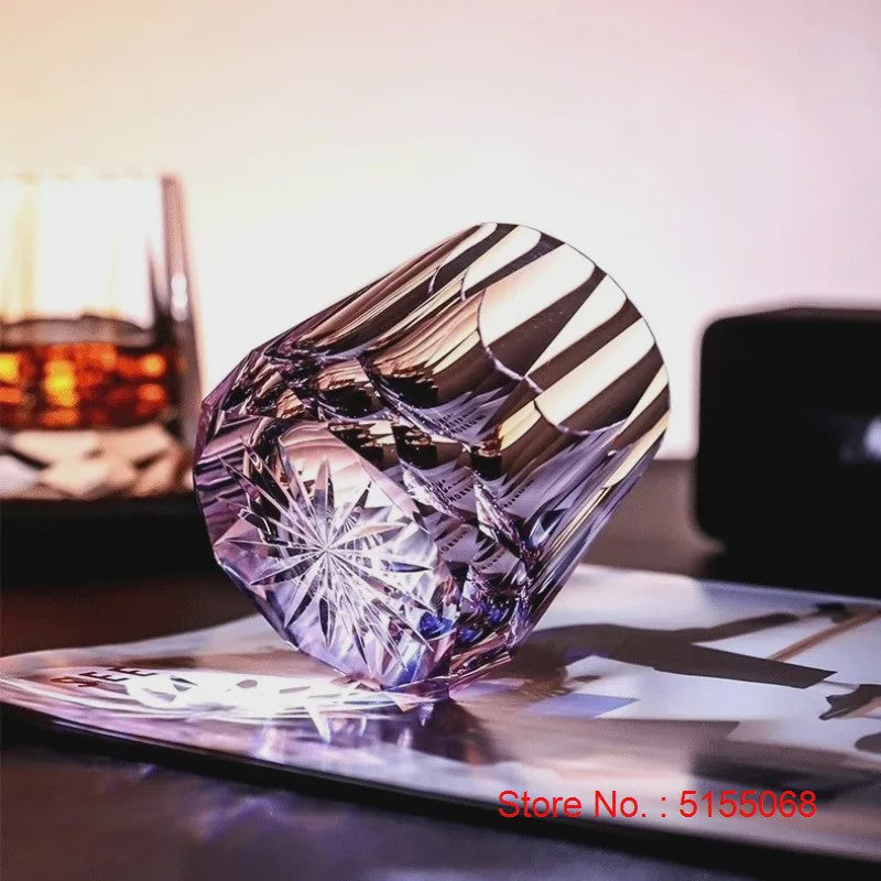 Luxe K9 Kristallen Whiskeyglas met Diamantgeslepen Design - Perfect Cadeau