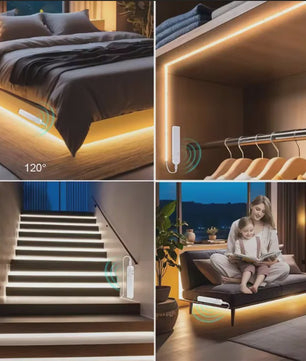 COB LED Strip met PIR Bewegingssensor - Flexibel, Zelfklevend, Batterijgevoed (5V)