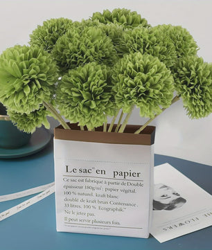12x Kunst Bolchrysanten Groen - Decoratieve Kunstbloemen voor Huis & Feest