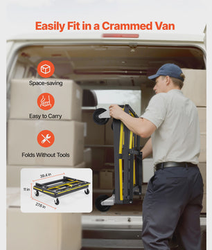 Robuuste Gipsplatenkar met Spanband & Uitklapbaar Dek - 1800 lbs / 816 kg Capaciteit