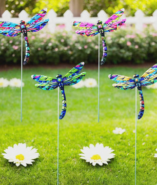 Set van 4 Decoratieve Tuin Vlinders - IJzeren Sierobjecten voor Buiten
