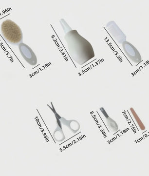 Baby Verzorgingsset 6-Delig: Inhalator, Nagelknipper, Borstel, Kam & Schaar