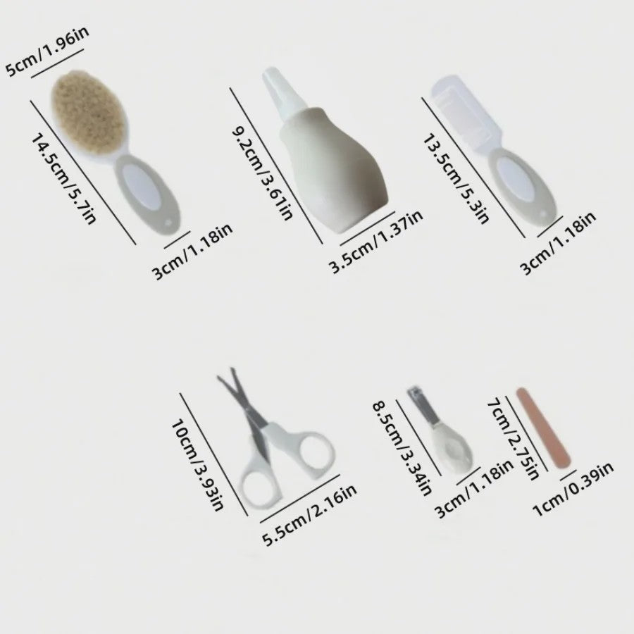 Baby Verzorgingsset 6-Delig: Inhalator, Nagelknipper, Borstel, Kam & Schaar