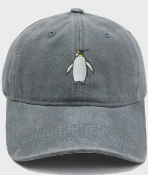 Vintage Pinguïn Cap - Unisex Baseballpet met Gebogen Vizier