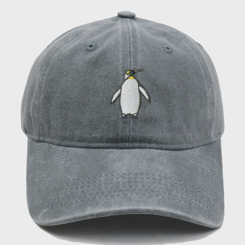 Vintage Pinguïn Cap - Unisex Baseballpet met Gebogen Vizier