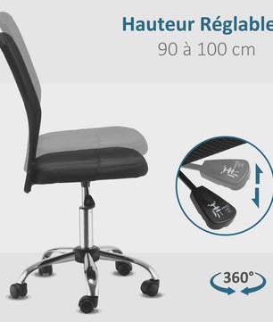 Ergonomische bureaustoel met mesh rugleuning en in hoogte verstelbaar, chroom onderstel