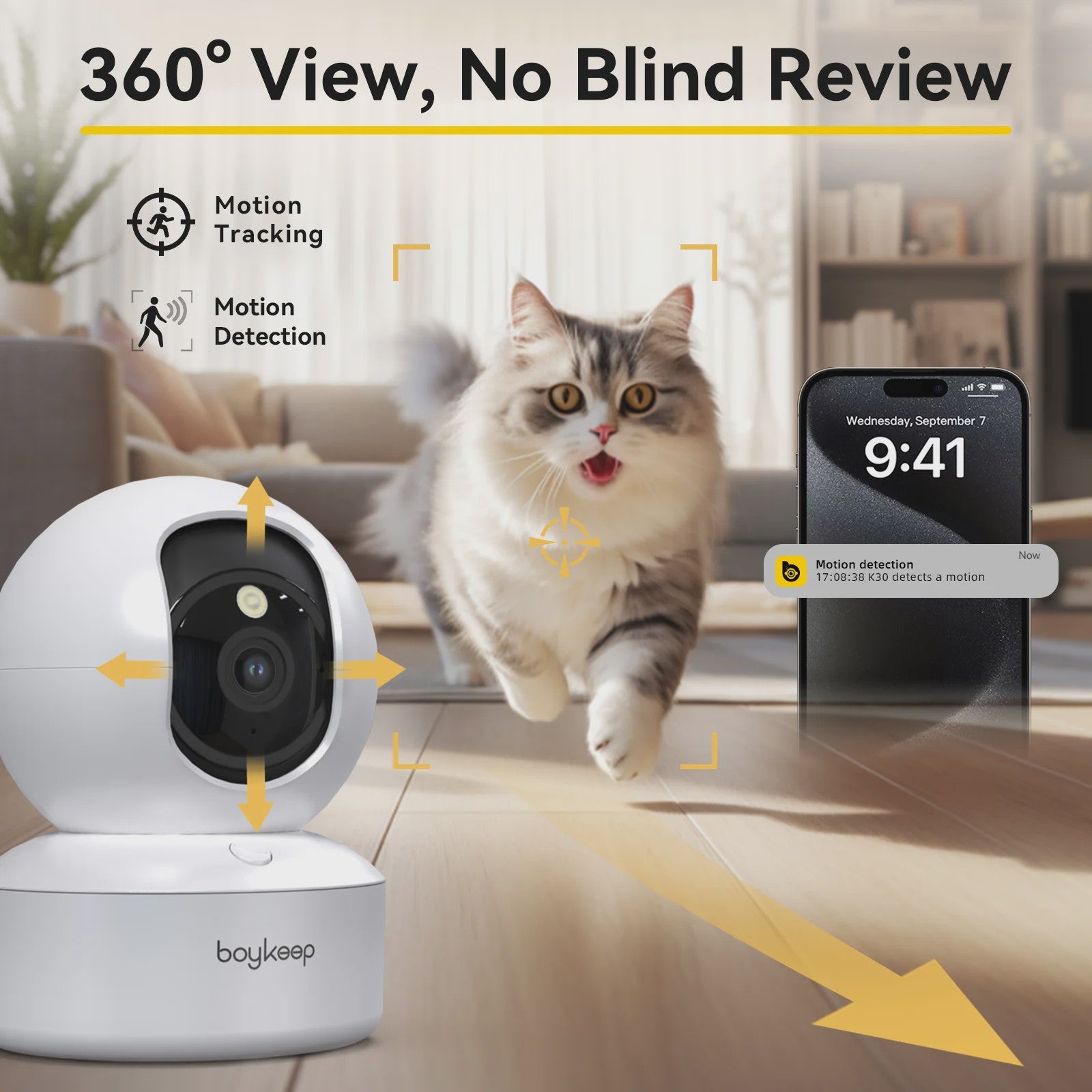 BoyKeep Slimme IP Camera: 3MP Beveiliging, 5G/2.4GHz WiFi, Automatische Tracking & Nachtzicht