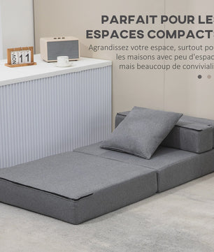 HOMCOM 1-Persoons Fauteuil Bed - Verstelbare Stoel met Afneembaar Kussen