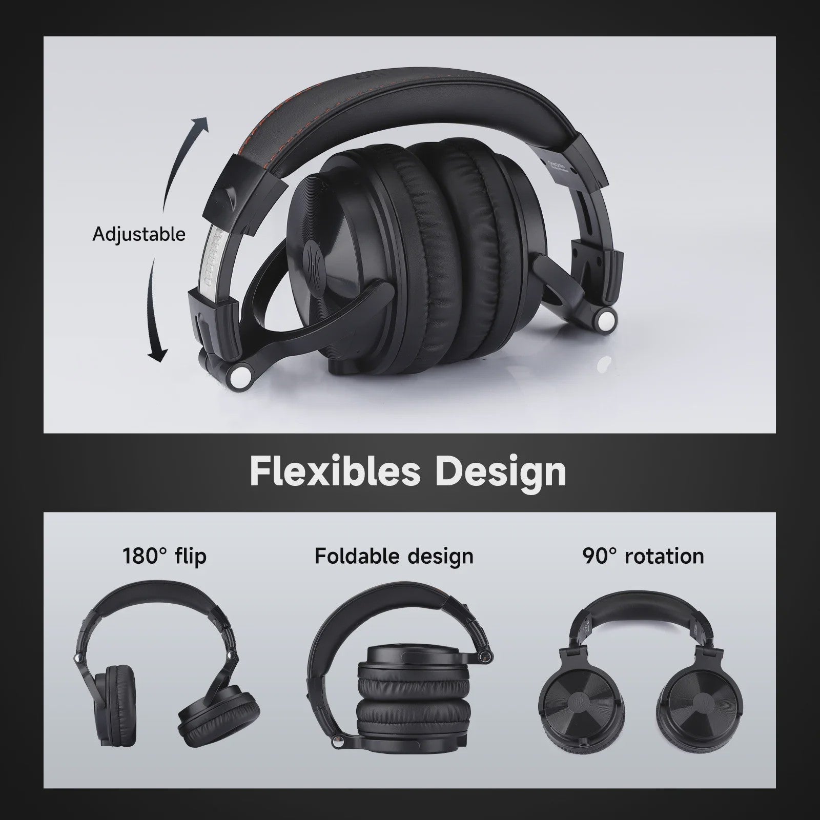 Oneodio Pro-C Draadloze Over-Ear Koptelefoon met Microfoon - 110 Uur Batterij, Hi-Res Audio & Bluetooth 5.2