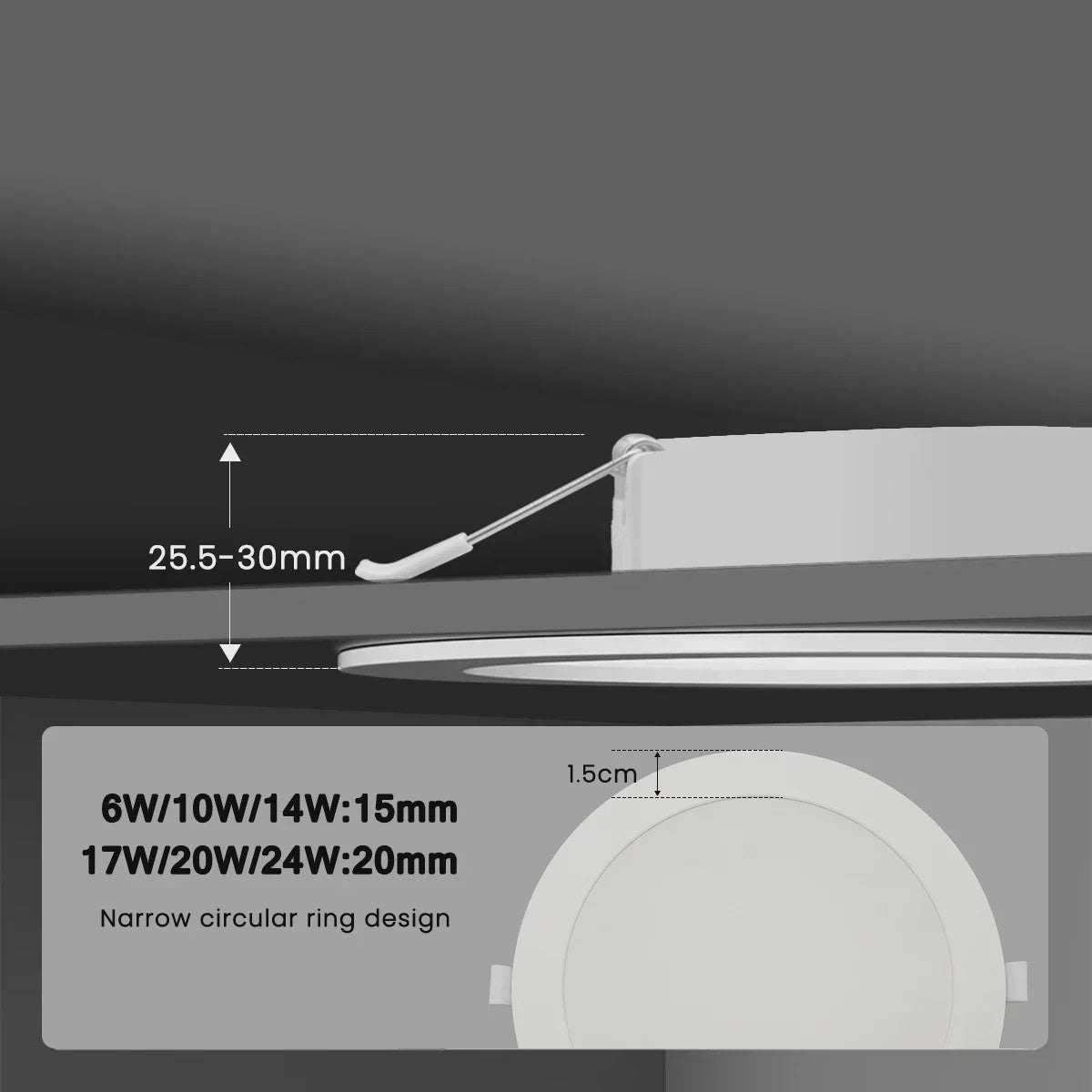 8-Pack LED Inbouwspots Rond - 3 t/m 8 Inch - 3 Kleuren Licht (3000K/4000K/6000K) - Energiezuinig