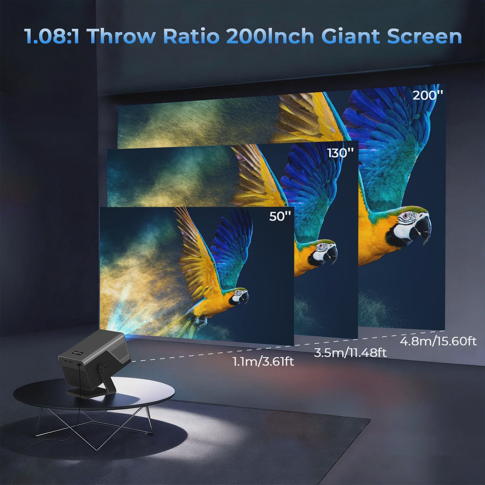 Lyncast X7 Smart Projector: 8K Support, 2000 ANSI Lumens, Android 14, WiFi 6