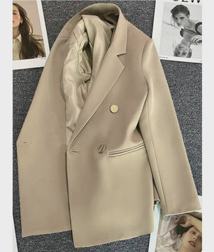 Dames Blazer Jas - Elegante Koreaanse Stijl - Dubbelzijdig Sluitend