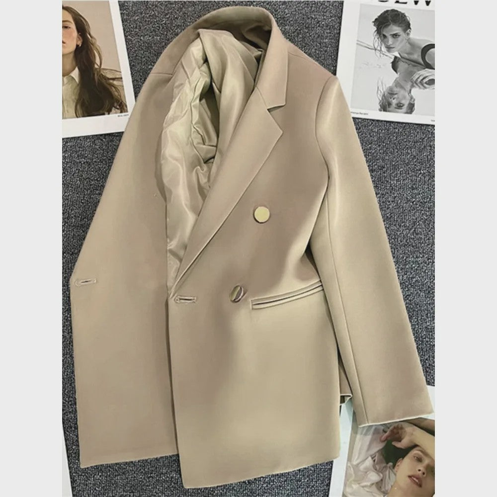 Dames Blazer Jas - Elegante Koreaanse Stijl - Dubbelzijdig Sluitend