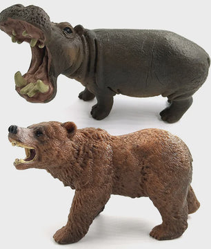 Set Dierenfiguren: Panda, Hert, Nijlpaard, Neushoorn, IJsbeer, Giraf, Kameel & Zebra - Decoratie Beeldjes