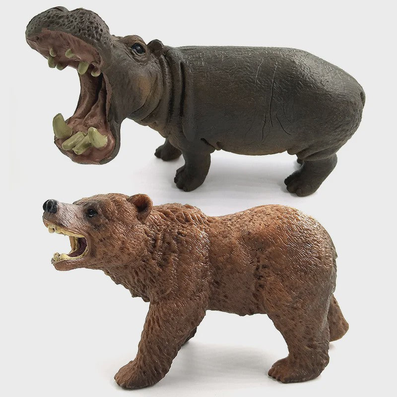 Set Dierenfiguren: Panda, Hert, Nijlpaard, Neushoorn, IJsbeer, Giraf, Kameel & Zebra - Decoratie Beeldjes