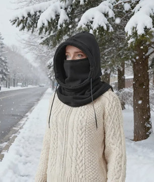 Unisex Winter Balaclava Met Capuchon - Winddicht Masker met Trekkoord voor Koude Weer