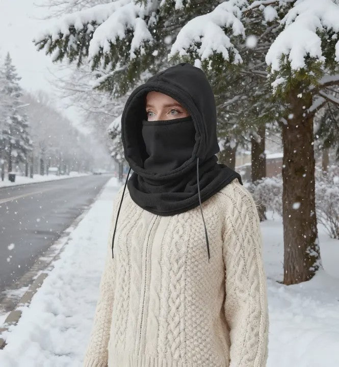 Unisex Winter Balaclava Met Capuchon - Winddicht Masker met Trekkoord voor Koude Weer