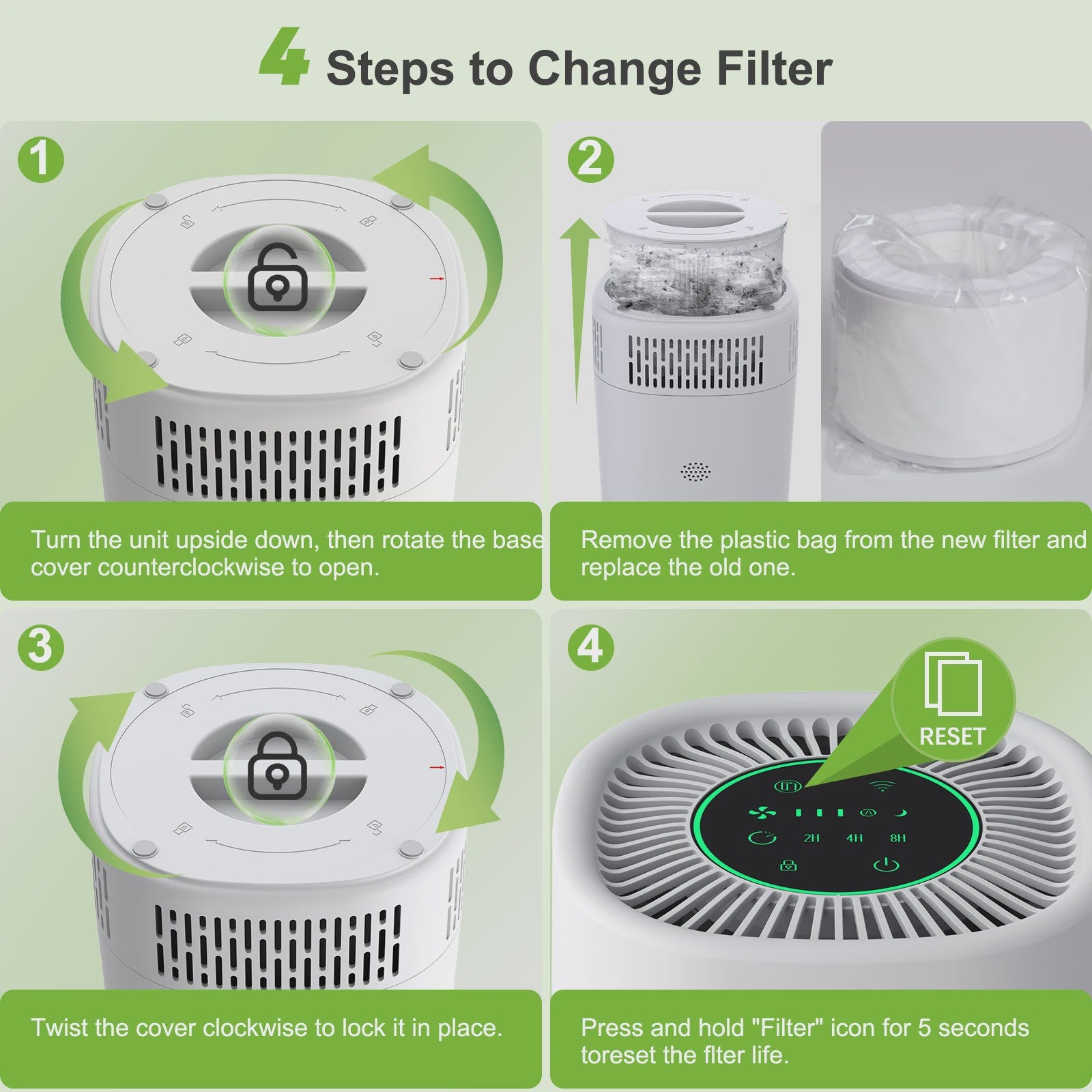 Chuboor Luchtreiniger H13 HEPA met WiFi & App Bediening - Stil & Compact voor Ruimtes tot 20m²