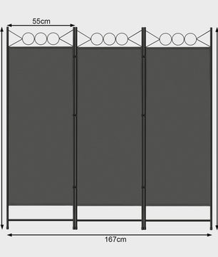 Vrijstaande Kamerverdeler en Privacy Scherm - 3 Panelen voor Binnen & Buiten