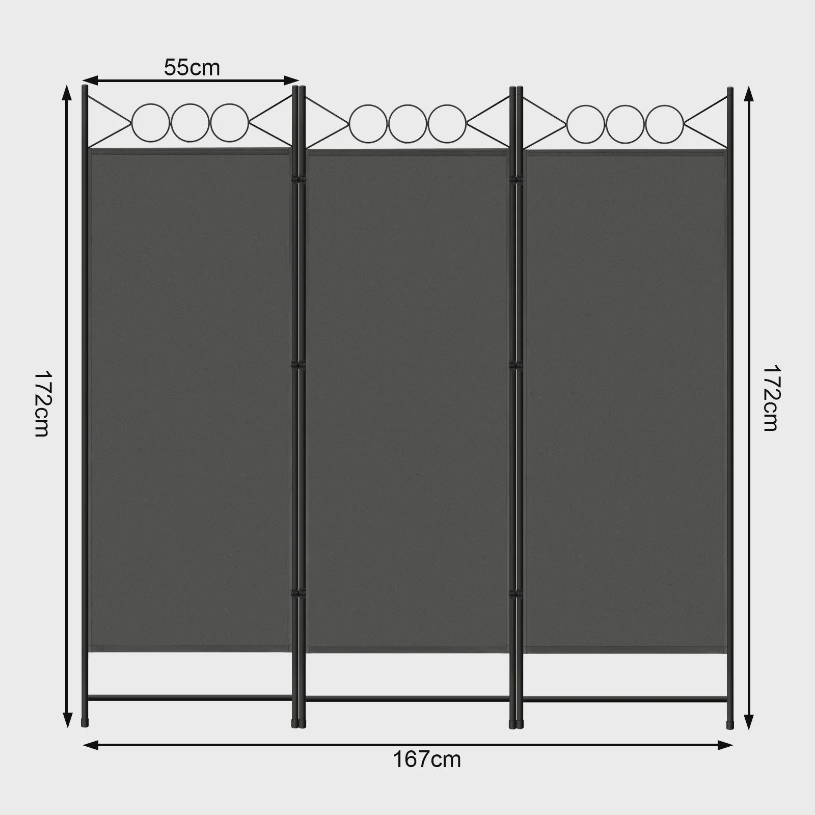 Vrijstaande Kamerverdeler en Privacy Scherm - 3 Panelen voor Binnen & Buiten