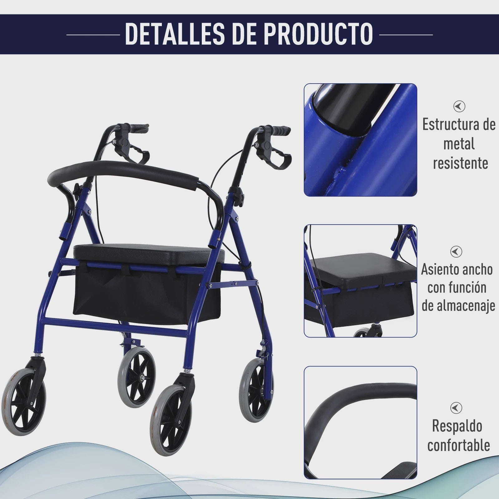 Homcom Walker for Adults with Adjustable Seat and Foldable Footrest