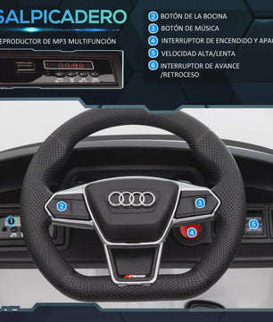Elektrische Kinderauto Audi RS e-tron GT - Wit (103x58x41 cm) - Vanaf 3 Jaar
