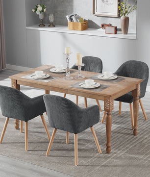 Moderne Corduroy eetkamerstoel met armleuning en rugleuning - Comfortabel en Stijlvol