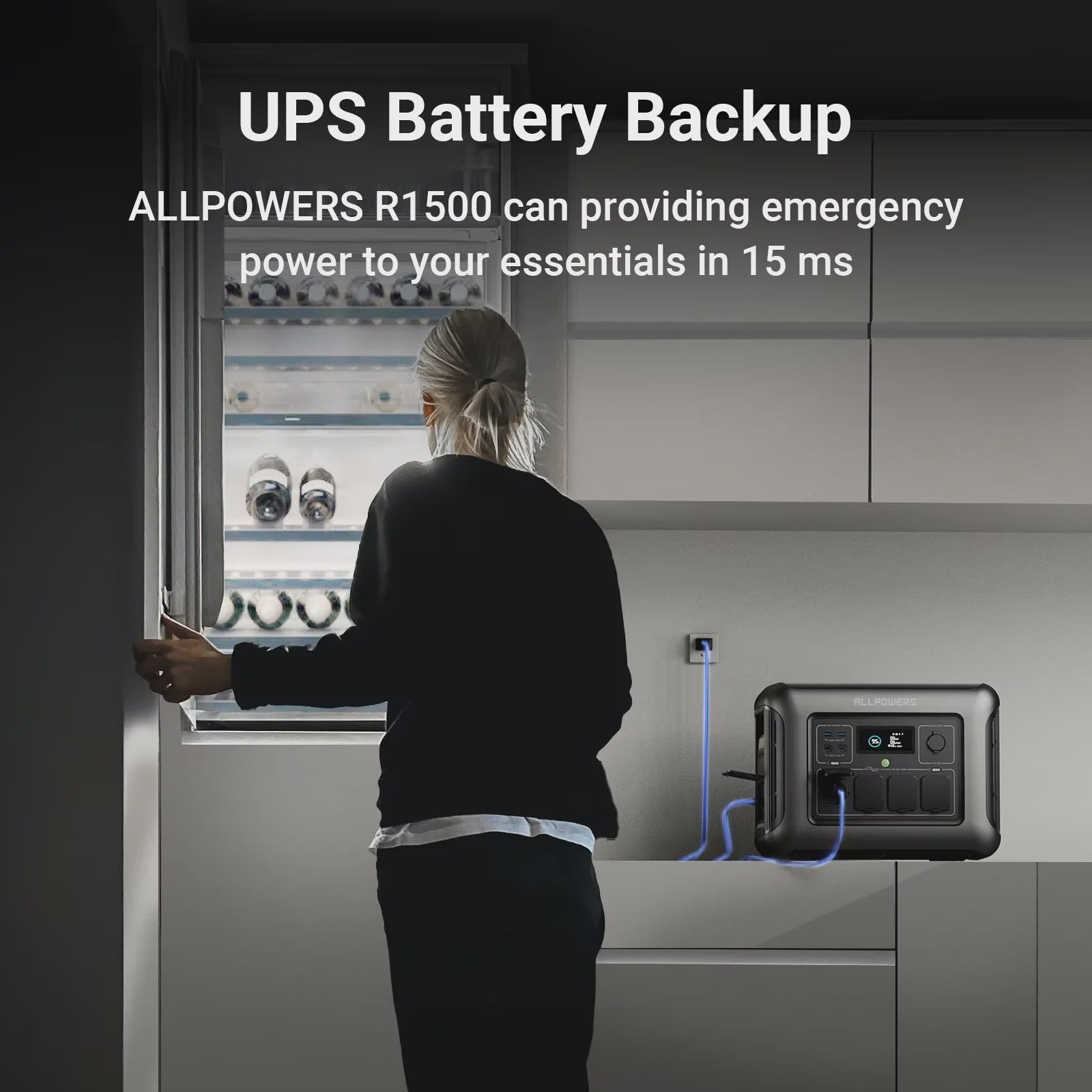 ALLPOWERS R1500 Power Station 1152Wh met 100W/200W/400W Zonnepaneel - Draagbare Energie voor Camping & Tuinfeest