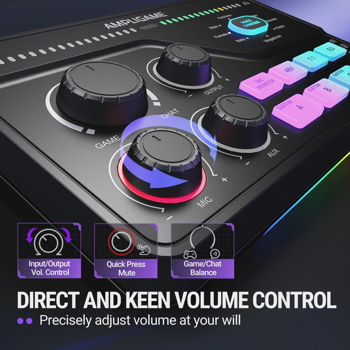 FIFINE SC8 Audio Mixer: RGB, Voice Changer & EQ voor Gaming, Streaming & Podcasts