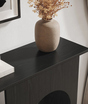 Zwarte Console Tafel met Boogontwerp - 100 cm - Smalle Banktafel voor Hal of Entree