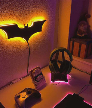 Creatieve 3D Bat-logo Wandlamp met RGB LED en Afstandsbediening