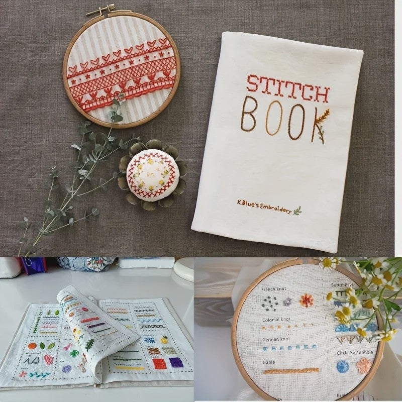 Uitgebreide Set Borduurboeken: Leer Alle Steken met Inclusief Garen & Hoop