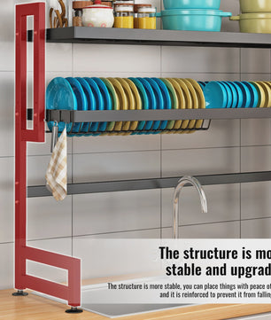 2-Laags Afdruiprek Boven Spoelbak - Multifunctionele Keuken Organizer