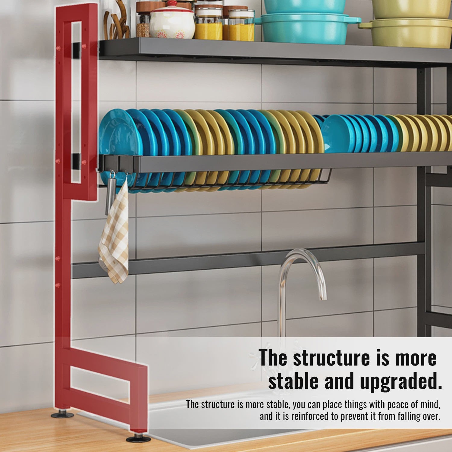 2-Laags Afdruiprek Boven Spoelbak - Multifunctionele Keuken Organizer