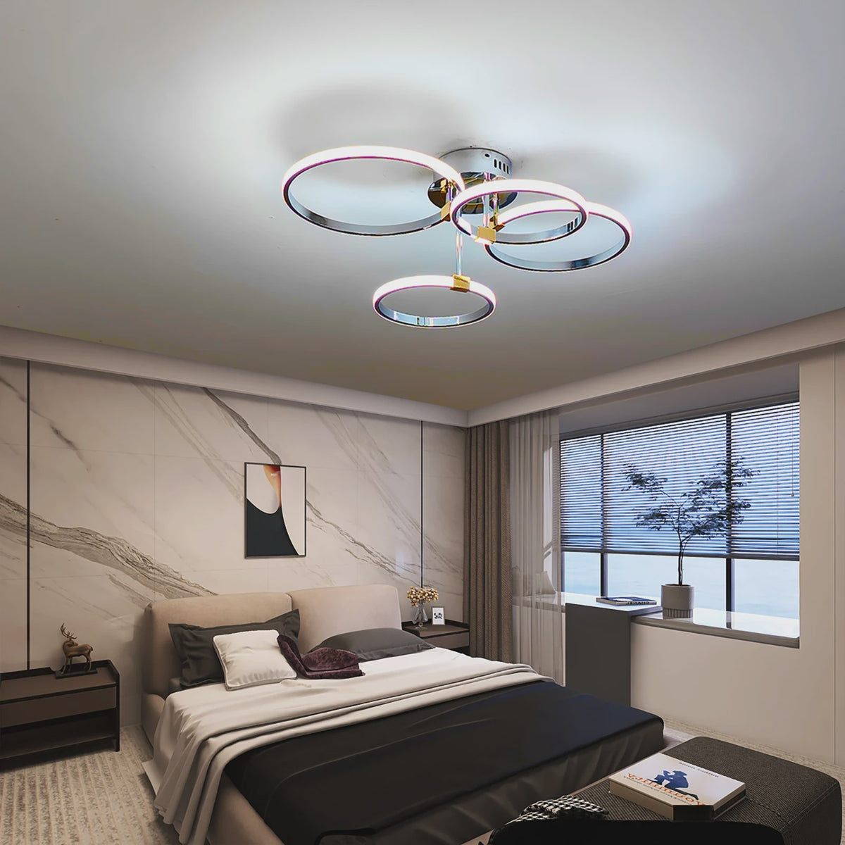 Moderne LED Plafondlamp Kroonluchter - Dimbaar, Goud/Chroom/Zwart