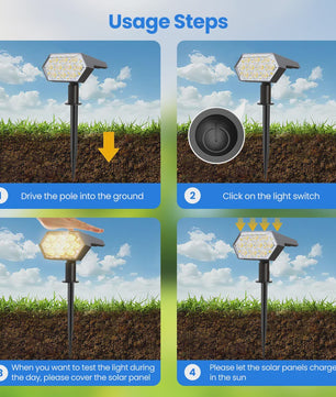 92 LED Solar Tuinspots - Waterdicht IP65, Buitenverlichting met Bewegingssensor
