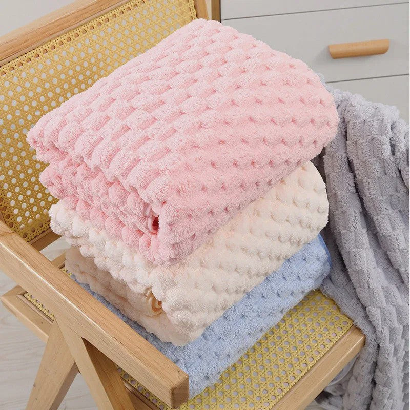 Luxe Coral Cloud Velvet Handdoek: Dik, Sneldrogend & Super Absorberend Microvezel