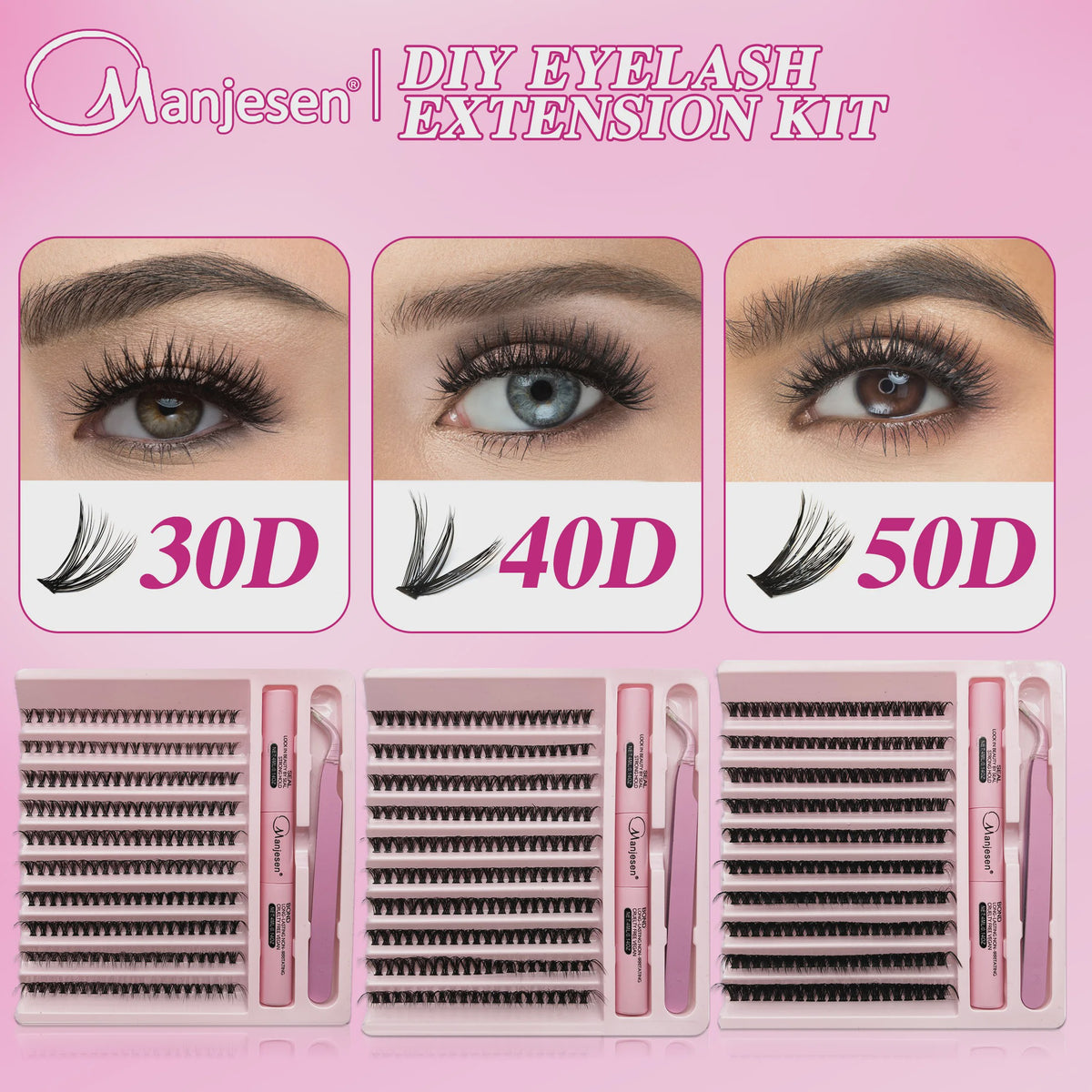 DIY Wimperextensie Kit: Clusters, Bond, Seal & Tweezer voor Professionele Look