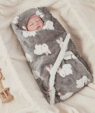 Luxe Baby Swaddle Deken - Warm Fluwelen & Lamswol Fleece - Zacht & Knus voor de Baby