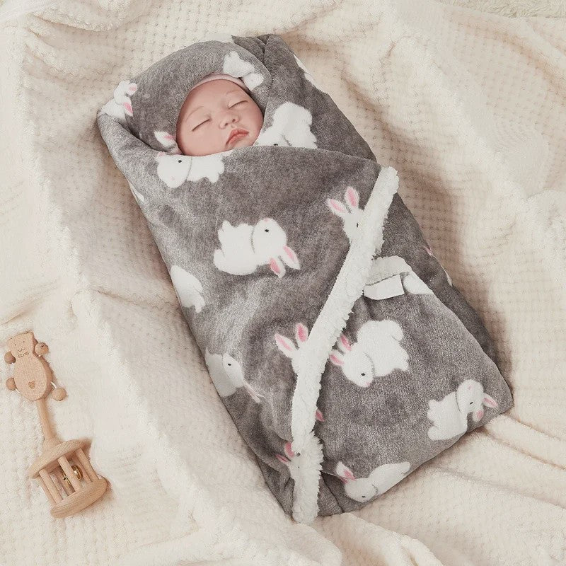 Luxe Baby Swaddle Deken - Warm Fluwelen & Lamswol Fleece - Zacht & Knus voor de Baby