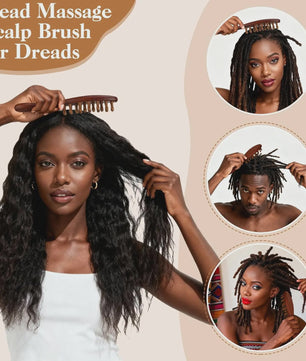 3-delige Houten Scalp Massager Set - Hoofdhuid Massage & Haarverzorging voor Dreads