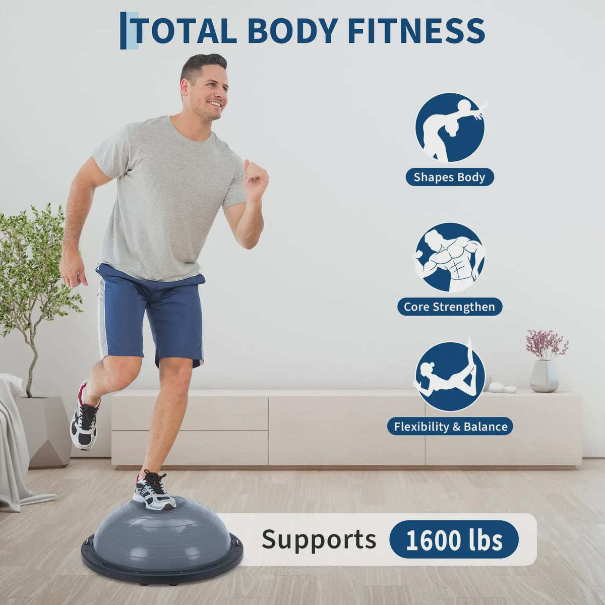 Balance Ball Trainer met Weerstandsbanden en Pomp - Fitness & Stabiliteit