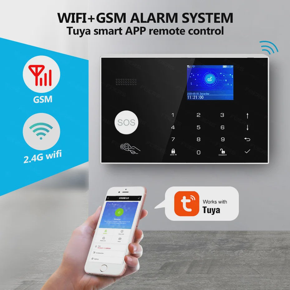 KERUI WIFI GSM Alarm Systeem met Tuya Smart App - Slimme Beveiliging voor Thuis