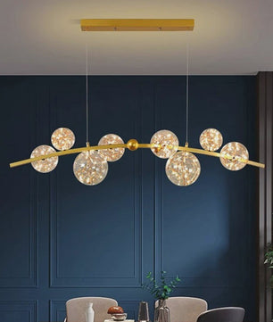 Moderne LED Hanglamp met Kristallen Bollen - Stijlvolle Plafondlamp voor Eetkamer
