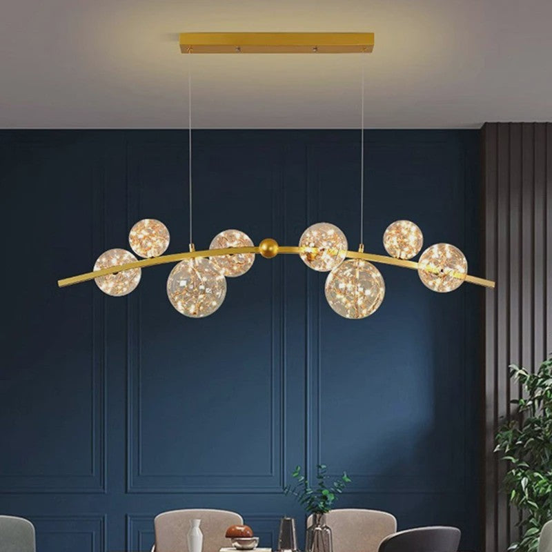 Moderne LED Hanglamp met Kristallen Bollen - Stijlvolle Plafondlamp voor Eetkamer