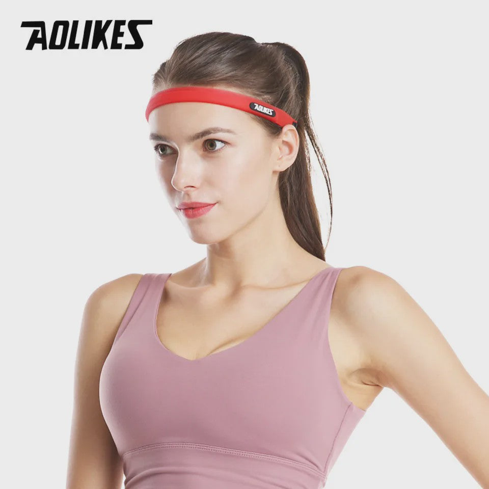 AOLIKES Elastische Zweetband Hoofdband - Zacht Siliconen voor Sport & Fitness